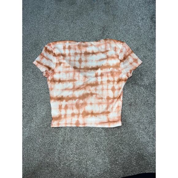 Tiger Mist cropped tie dye orange shirt size medium - Picture 3 of 3